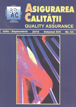Asigurarea Calităţii – Quality Assurance, Vol. XVI, Issue 63, July-September 2010